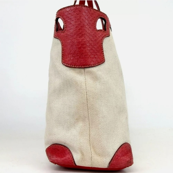 AUTHENTIC CARTIER MARCELLO DU TOTE BAG RED/BEIGE - Picture 2 of 13
